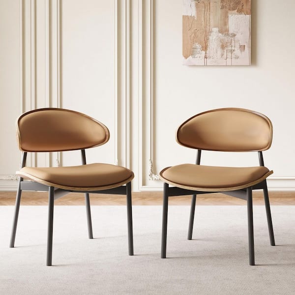 2 Piece Set, Medieval Modern Dining Chair, Brown