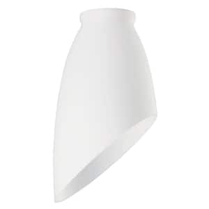 6-3/4 in. Handblown White Angled Design Shade with 2-1/4 in. Fitter and 3-3/4 in. Width