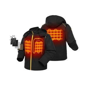 Men's 2X-Large Black/Yellow 7.38-Volt Lithium-Ion Heated Jacket with Detachable Hood and Upgraded 4.8 Ah Battery Pack