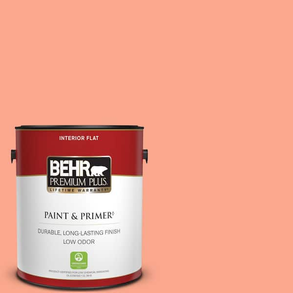 BEHR PREMIUM PLUS 1 gal. #200B-4 Citrus Hill Flat Low Odor Interior Paint & Primer