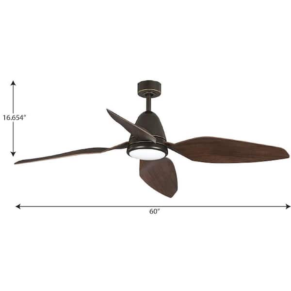Progress Lighting Holland 60 In Integrated Led Oil Rubbed Bronze Ceiling Fan With Light P250032 108 30 The Home Depot - Which Ceiling Fan Has The Best Lighting