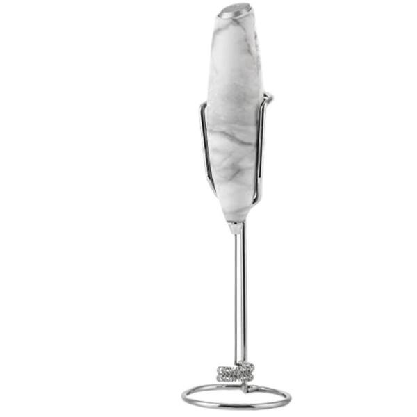 Zulay Kitchen Double Whisk Milk Frother With Upgraded Holster Stand - Quartz
