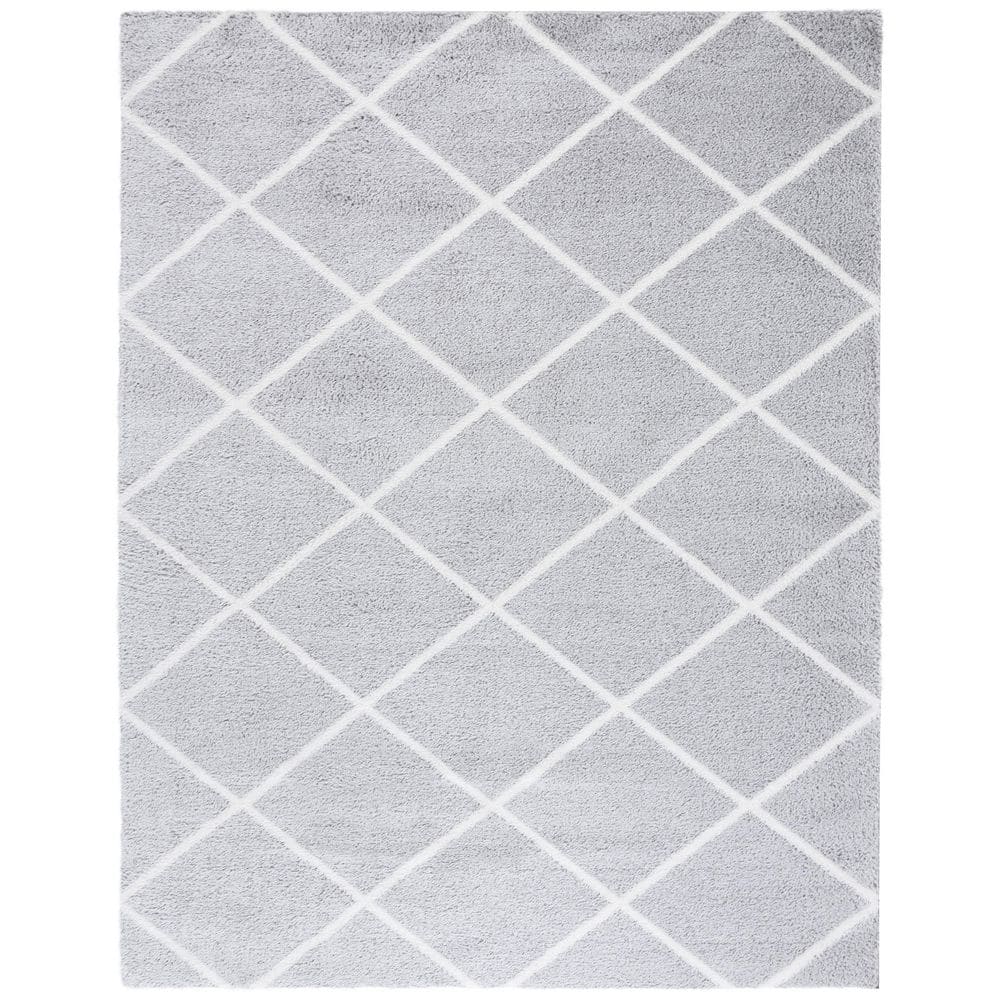 Tahoe Shag 9 ft. x 12 ft. Light Gray/White Diamond Abstract Area Rug price history on PriceWatchPro