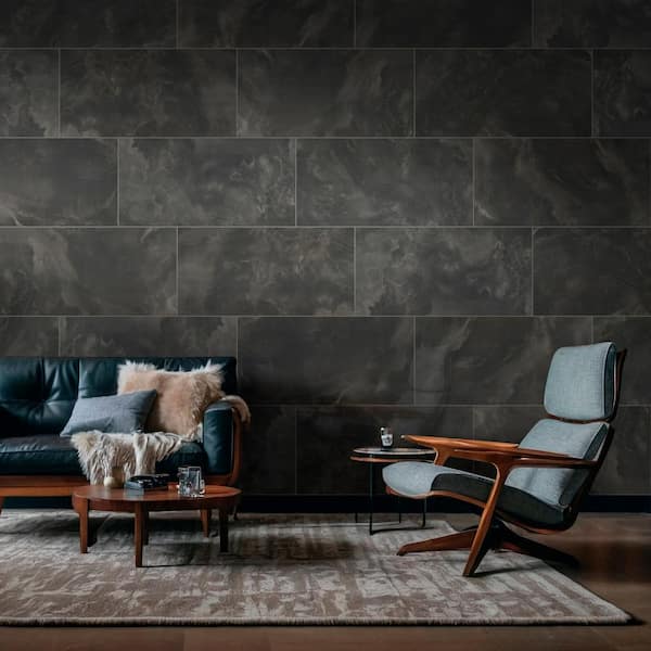 MSI Raven Onyx 24 in. x 48 in. Polished Porcelain Onyx Look Floor