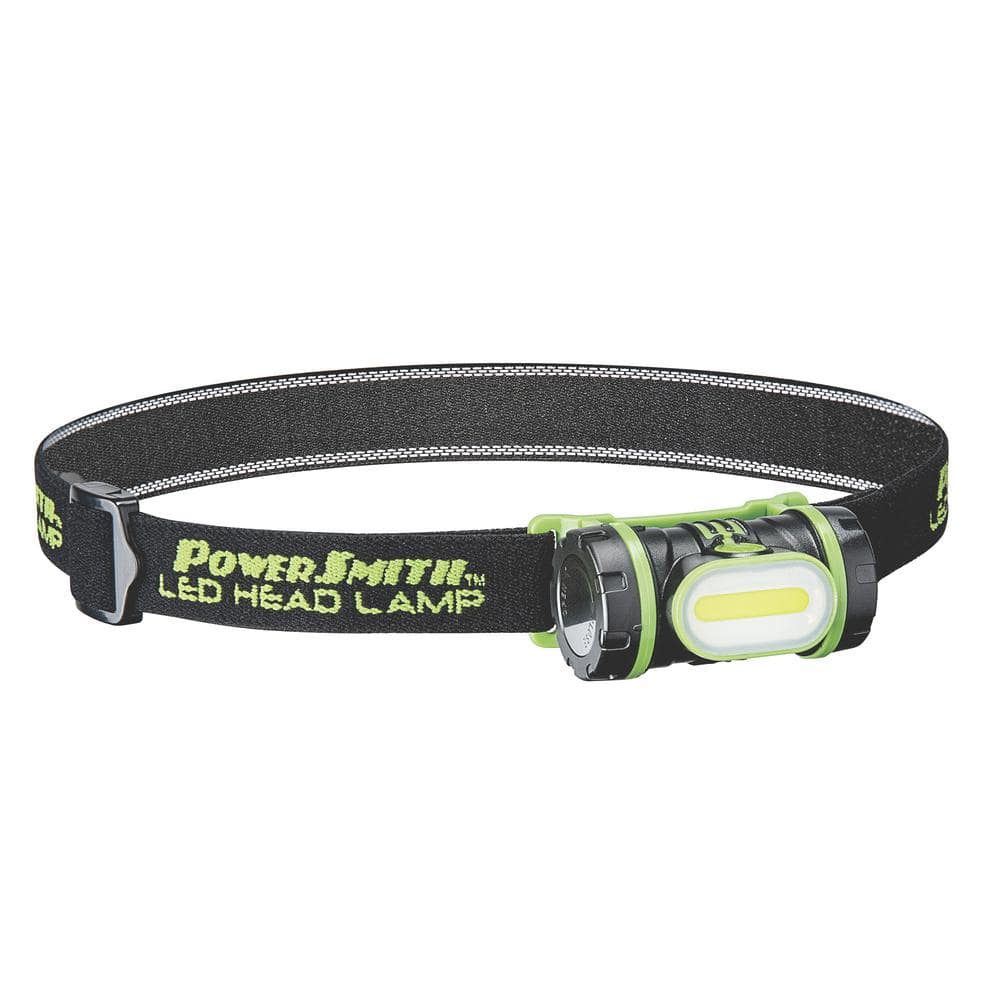 PowerSmith 150 Lumen LED Weatherproof Rotatable Headlamp with Adjustable  Band, High/Low/Flashing White Light and Batteries PHL15F The Home Depot