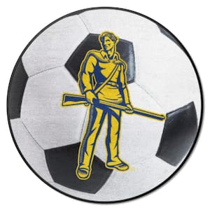 West Virginia Mountaineers White 2 ft. Round Soccer Ball Area Rug