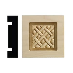 Loose Weave Collection 13/16 in. x 3-1/4 in. x 3-1/4 in. White Hardwood Casing Door and Window Corner Block Moulding