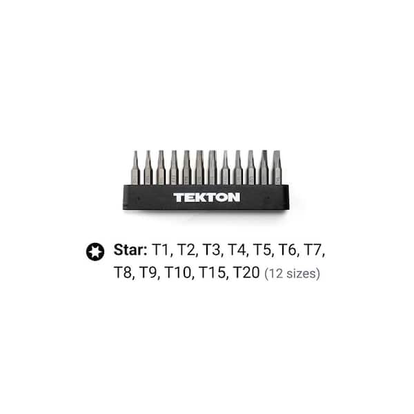TEKTON 4 mm Star Bit Set with Rail, 12-Piece (T1-T20) DZT92001