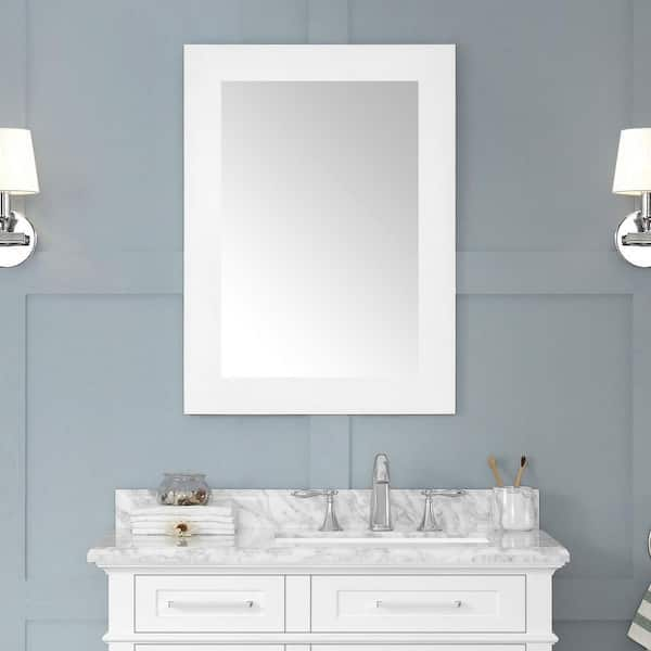 Sonoma 22 in. W x 30 in. H Rectangular Framed Wall Mount Bathroom Vanity Mirror in White