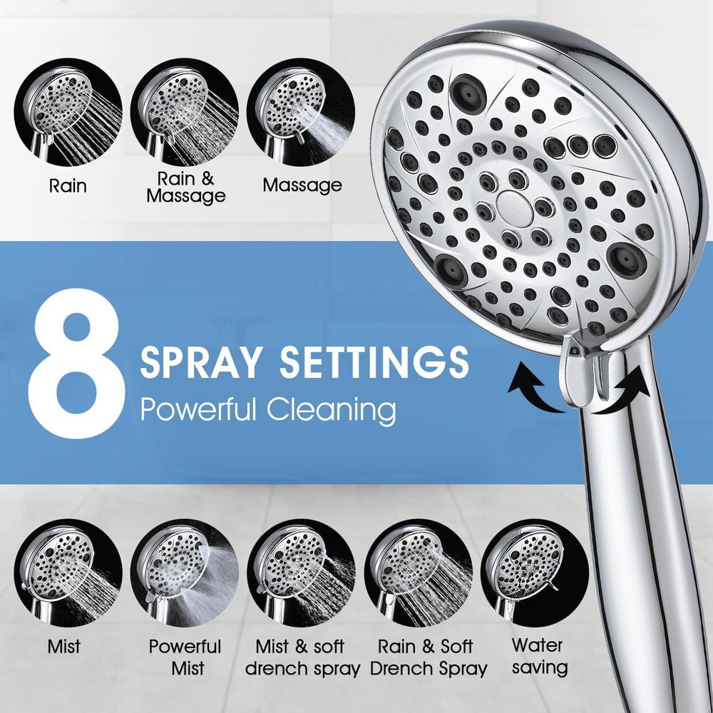 Chrome Wall Mounted Handheld Tub Spout with Diverter