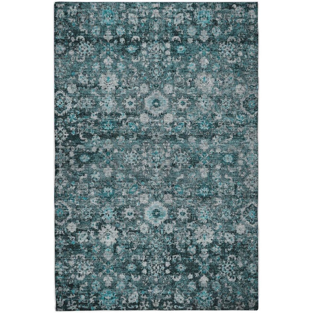 Dream Shag Premium Machine Washable Abstract ADS651 Teal 5 ft. x 7 ft. 6 in. Area Rug price history on PriceWatchPro