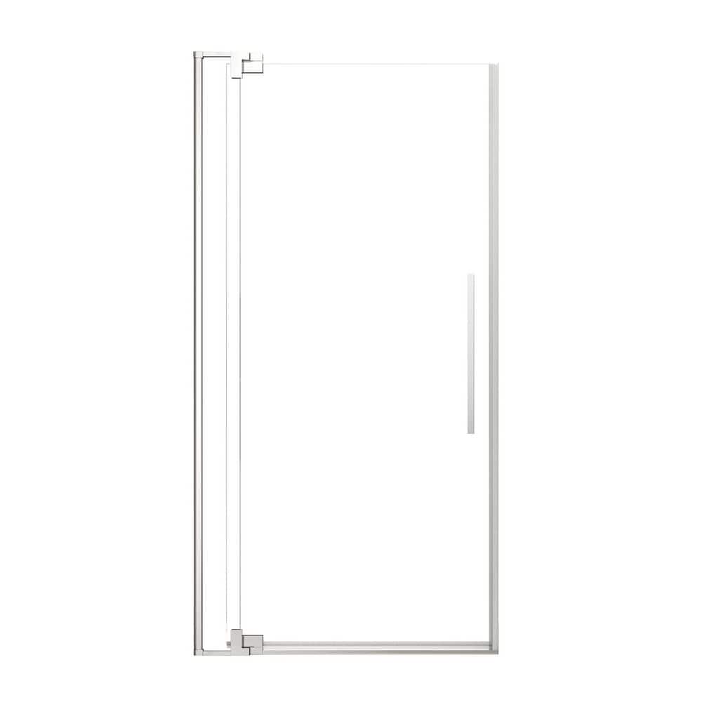 Rynolds 36.5 in.-33 in. W x 76 in. H Pivot Frameless Shower Door in Polished Chrome with Clear Glass with Handle price history on PriceWatchPro