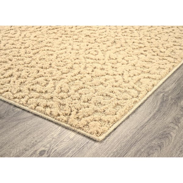 Ivy Tan Floral 3 ft. x 8 ft. Area Rug