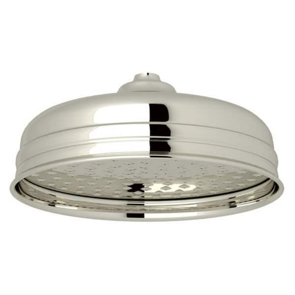 ROHL 1-Spray Patterns 8 in. Wall Mount Fixed Shower Head in Polished Nickel