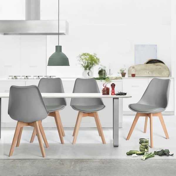 Homy Casa Frankfurt Grey Upholstered Side Chair (Set of 4)