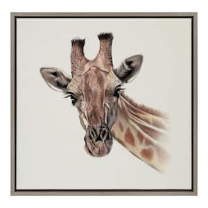 "Sylvie Giraffe" by Ron Dunn 1-Piece Framed Canvas Animals Art Print 22.00 in. x 22.00 in.