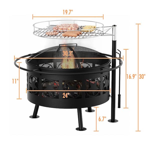 Coal Fire Bowl Bbq Pit, Outdoor Fire Pit Cooking Tools
