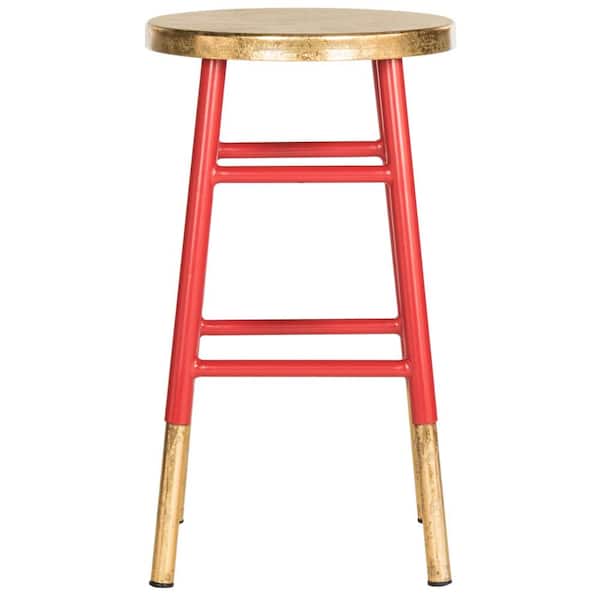 SAFAVIEH Emery 24 in. Red/Gold Counter Stool