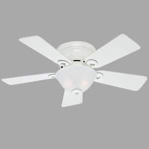 Conroy 42 in. Indoor White Low Profile Ceiling Fan with Light Kit