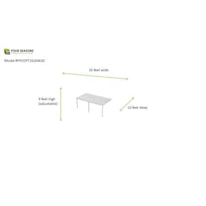 Optima High Performance 16 ft. x 10 ft. 20 lbs. White Snow Load Patio Cover with 3-Posts and High-Grade Aluminum Chassis