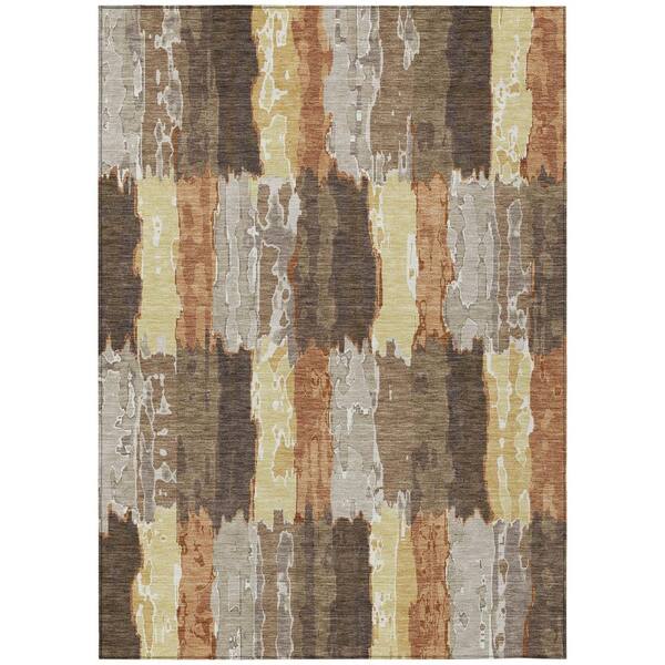 Chantille Machine Washable Indoor/Outdoor Abstract ACN2697 Brown 10 ft. x 14 ft. Area Rug