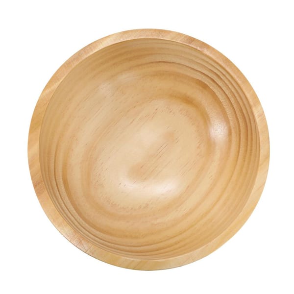 4 Piece 7 in. 38 fl. oz. Light Brown Bamboo Wood Serving Bowl
