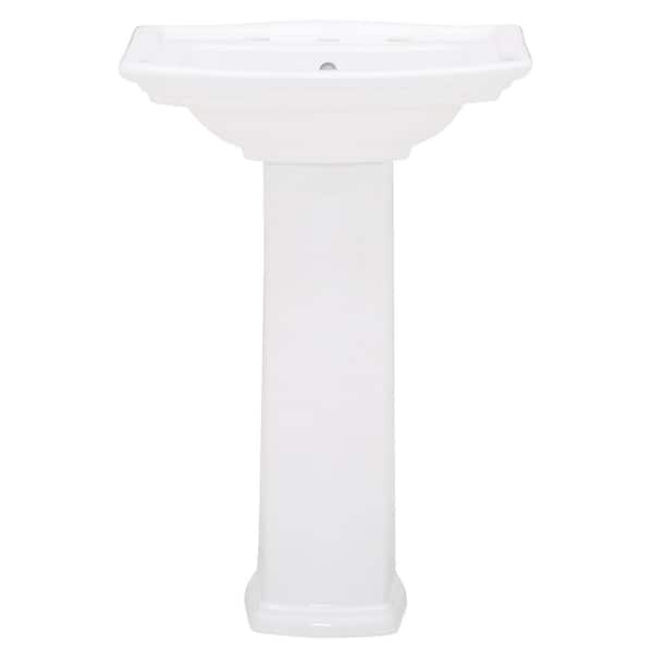 Washington 550 Vitreous China Pedestal Combo Bathroom Sink in White
