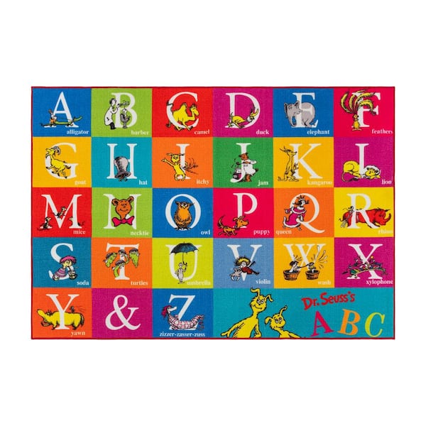 Dr. Seuss ABC's Multi-Colored 4 ft. 5 in. x 6 ft. 5 in. Indoor Polyester Area Rug
