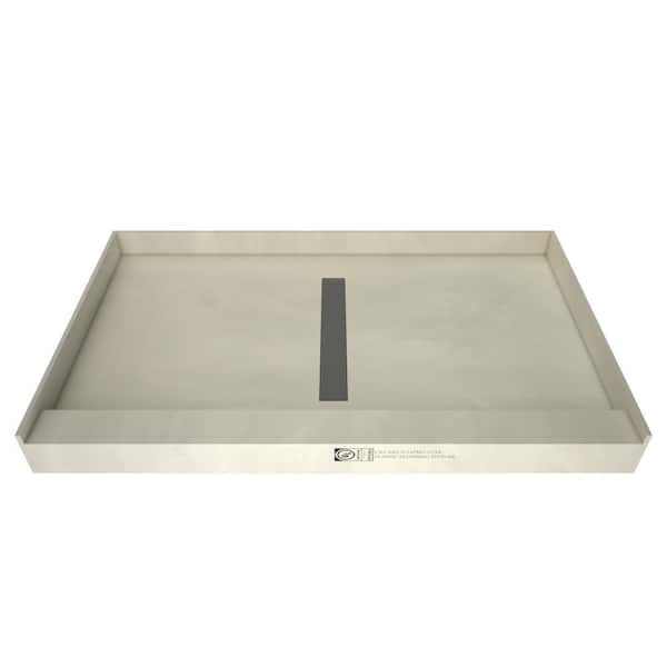 Tile Redi Redi Trench 34 in. x 60 in. Single Threshold Shower Base with Center Drain and Tileable Trench Grate