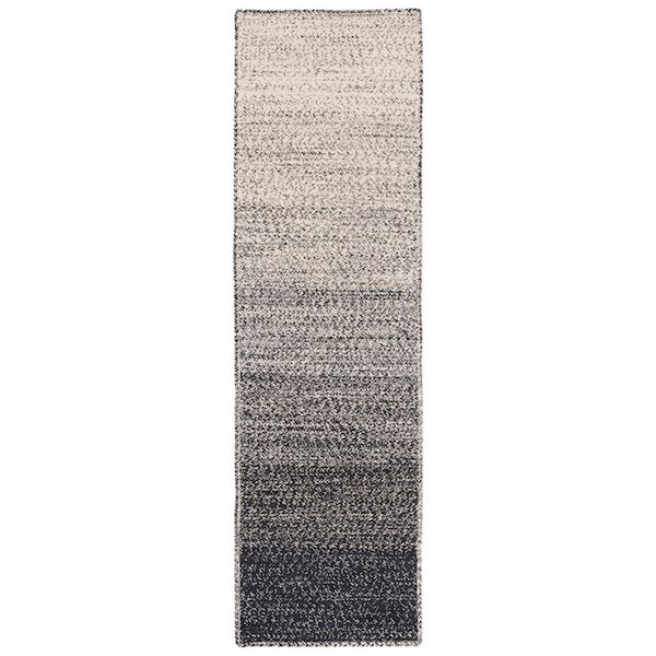 Natural Fiber 2 ft. x 8 ft. Natural/Black Ombre Runner Rug