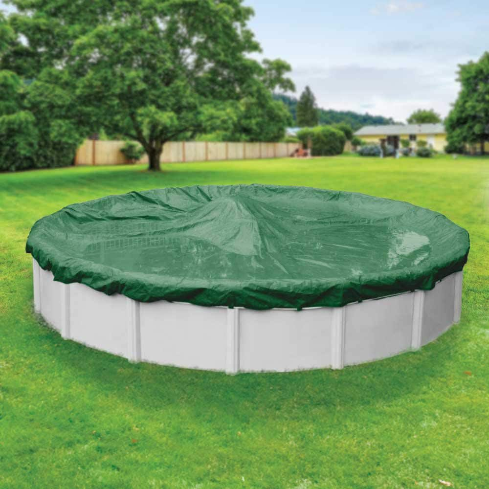 Robelle Titan 28 ft. Round Green Solid Above Ground Winter Pool Cover