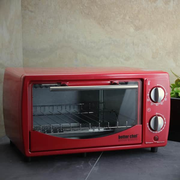 Better Chef Compact Two Slice Countertop Toaster in Red