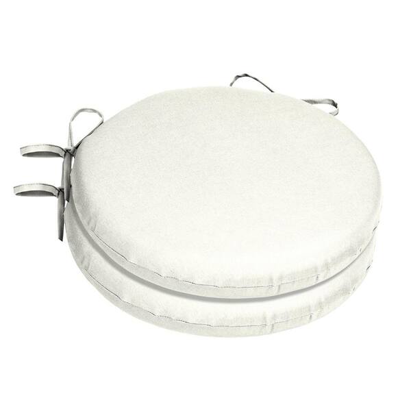 Home Decorators Collection 15 x 15 Sunbrella Canvas White Round Outdoor Chair Cushion (2-Pack)
