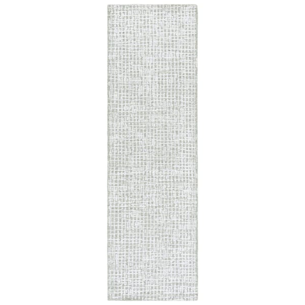 Glamour 2 ft. x 8 ft. Sage/Ivory Marle Crosshatch Runner Rug