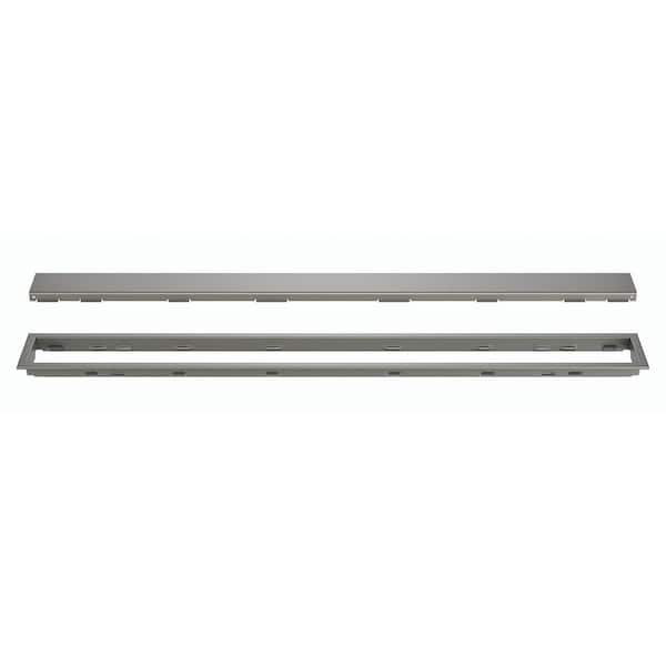 Schluter Kerdi-Line Pewter 31-1/2 in. Solid Linear Drain Grate Assembly Floor Installation Kit for Accessory