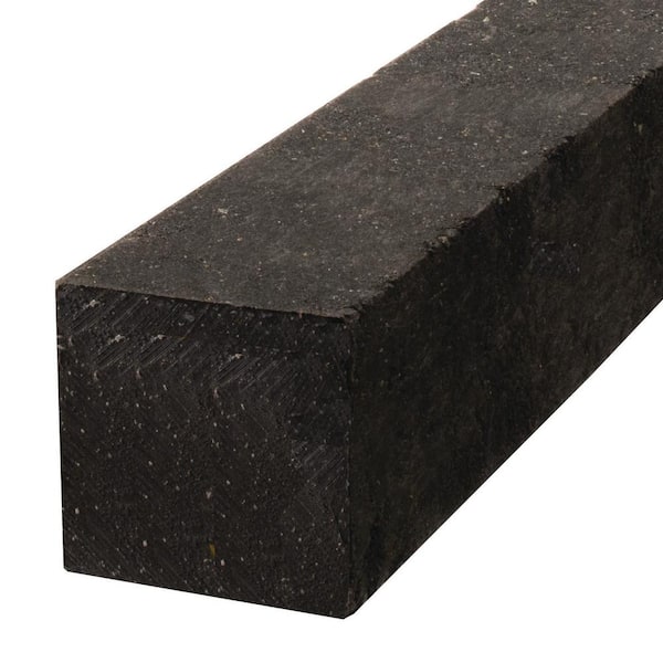 BestPLUS 4 in. x 4 in. x 8 ft. Black Recycled Plastic Lumber Timber Edging G-Grade (2 Per Box)