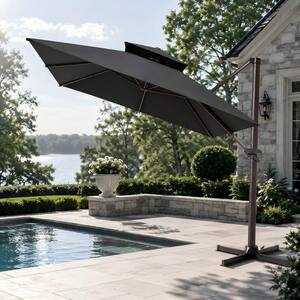 13 ft square patio umbrella 13' x 13' Granada 120 Cantilever style commercial umbrella that boasts a sturdy and classic design Shademaker Polaris Aluminum 13 Foot