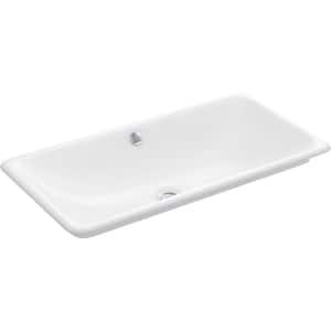 Iron Plains 30 in. Drop-In Cast Iron Bathroom Sink in White with White Painted Underside