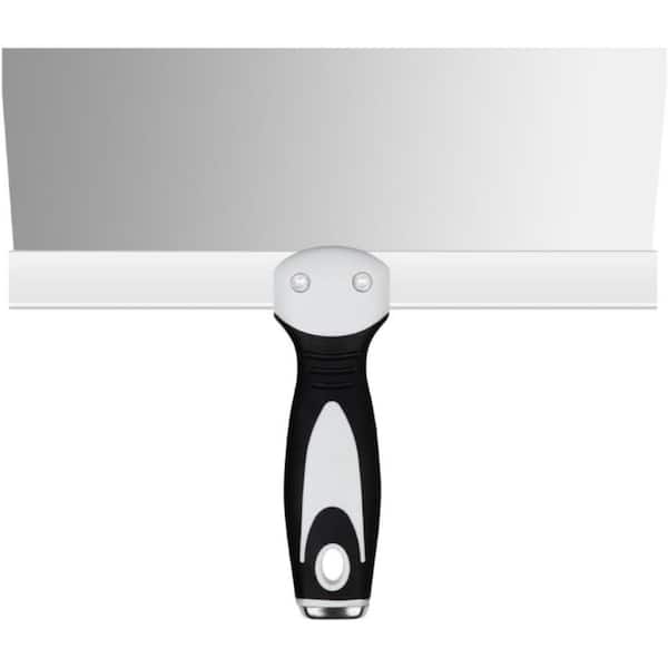 KIWDZFU 10 in. Stainless Steel Taping Knife with Ergonomic Handle and Built-in Hammer for Drywall Skimming and Plastering