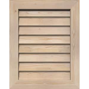 17" x 21" Rectangular Smooth Pine Wood Paintable Gable Louver Vent Non-Functional