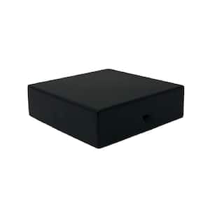 Eazy-Cap 4 in. x 4 in. Black Galvanized Steel Modern Low-Profile Flat Top Post Cap (Pack of 12)