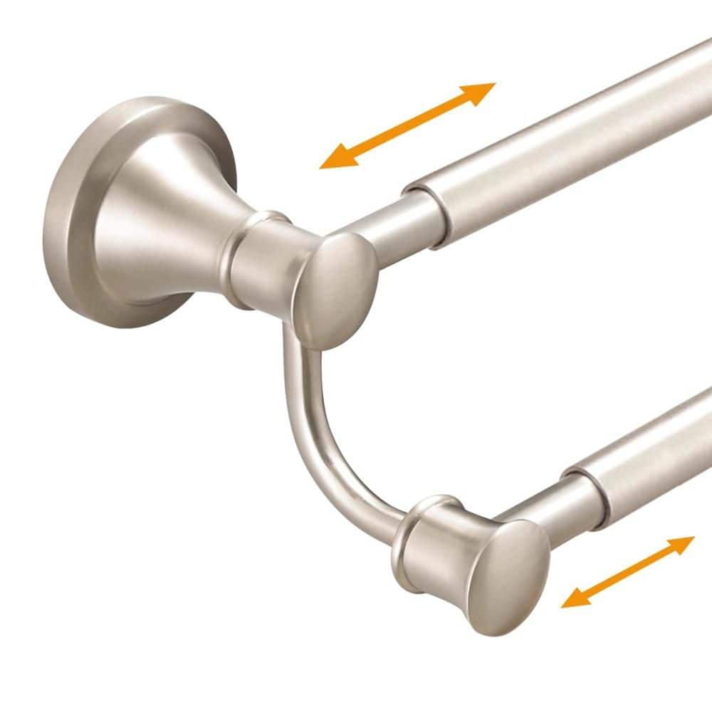 26.7 in. Wall-mounted Retractable Stainless Steel Bathroom Towel Bar in Nickel, Double Towel Bar Rod Hanger, Silver price history on PriceWatchPro