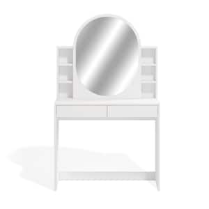 Kappersberg USA 4-Drawer Engineered Wood Vanity with Mirror in White
