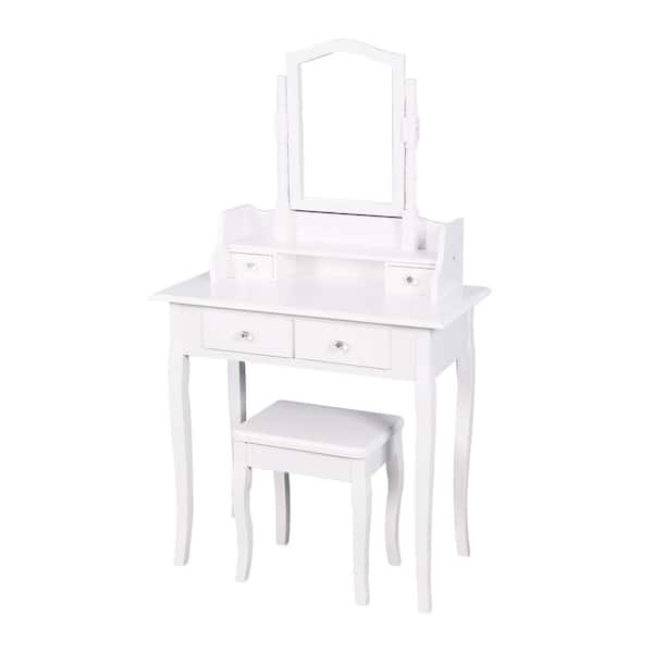 FUNKOL 31.5 in. W x 15.75 in. D x 55.11 in. H Wooden Bath Vanity Cabinet without Top in White Cabinet with Mirror