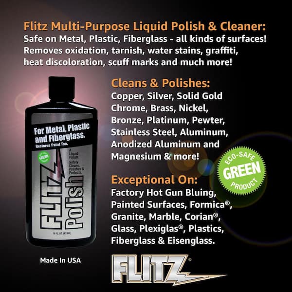 Flitz 7 6 Oz Green Metal Plastic And Fiberglass Polish Liquid Bottle Lq 04587 The Home Depot