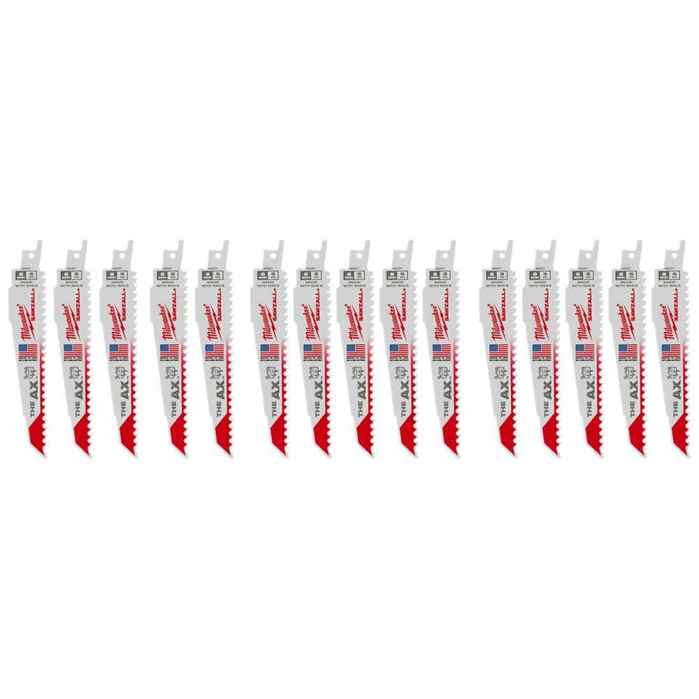 6 in. 5 TPI AX BiMetal Nail Embedded Wood Cutting SAWZALL Reciprocating Saw Blades (15-Pack) price history on PriceWatchPro