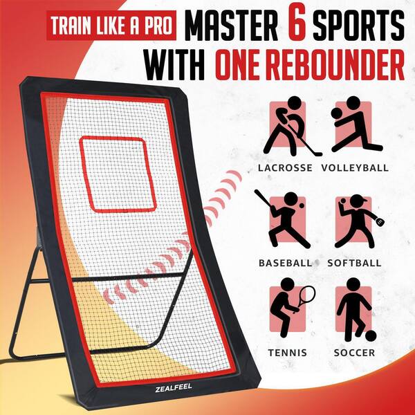 ZEALFEEL 4 x 6 ft. Lacrosse Rebounder with 5-Angles, Target Strip