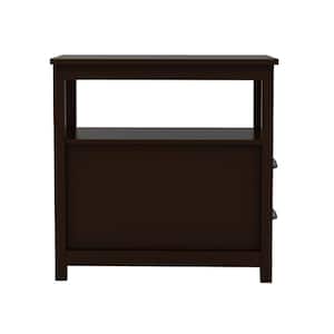 Brown 2-Drawer and Open Shelf Nightstand