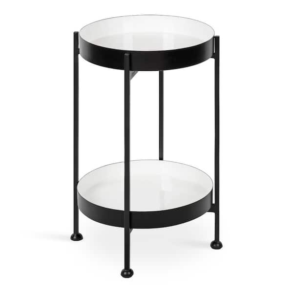 Kate and Laurel Nira 15 in. Black Round Metal End Table