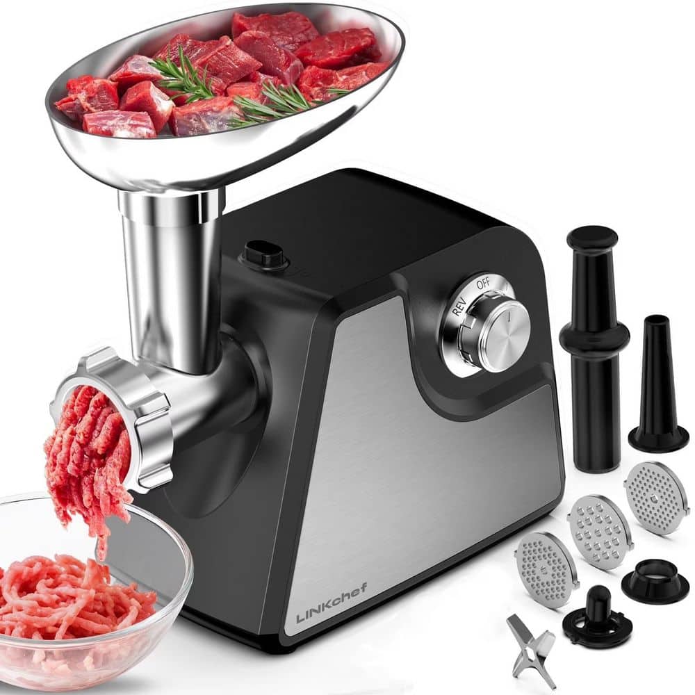 Electric Black Meat Grinder. 2400W Max Meat Grinders, 2 Speeds, 3